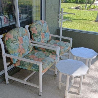 7 Piece PVC Patio Furniture Set incl: cushions