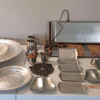 Vintage Kitchen Metals - Aluminum, Pewter, +Salton Hot Tray Warmer