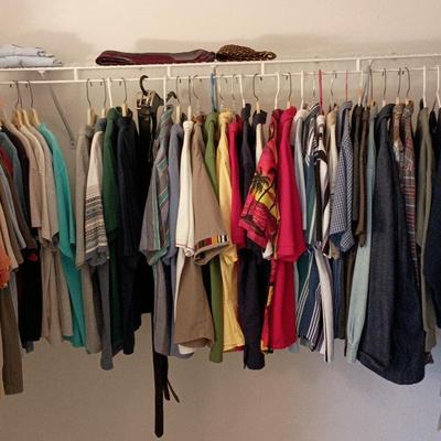 Men's Entire Closet Clothing Lot - most Medium- Caribbean Joe, VanHeusen, St Johns Bay