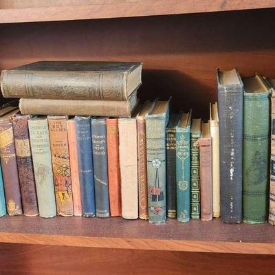 28pc Antique Books - Novels, Household Guides, Religious Stories
