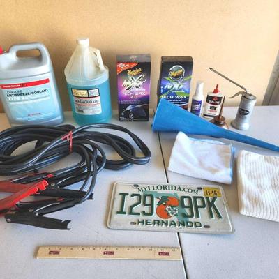 13pc Automotive - Jumper Cables, Tech Wax, Coolant, Oils/Lubricants++