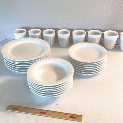 Corningware French White Cups, Plates, & Bowls 
