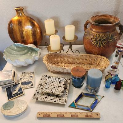 32pc Beachy Home Decor - Candles, Cracker Barrel Ceramics, Holland Coasters