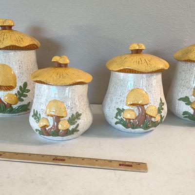 Vintage Arnels Ceramic Mushroom Canister Set