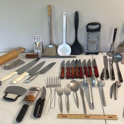 Huge Utensil Lot - Tramontina Knives, Flint Utensils, Knife Sharpener