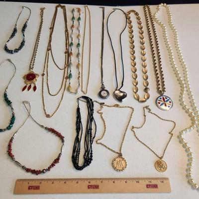 15pc Costume Jewelry Necklaces - Beads, Stones, Liz Claiborne