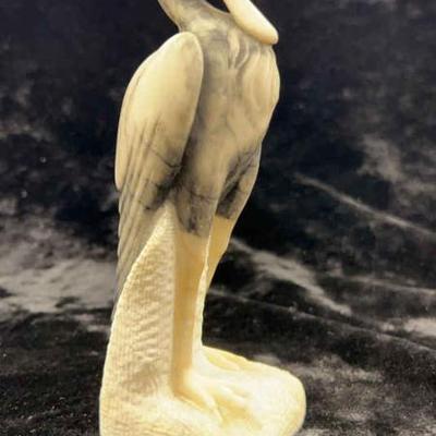 Alabaster heron sculpture mcm