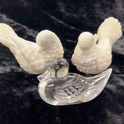 Albaster white doves waterford crystal mallard duck