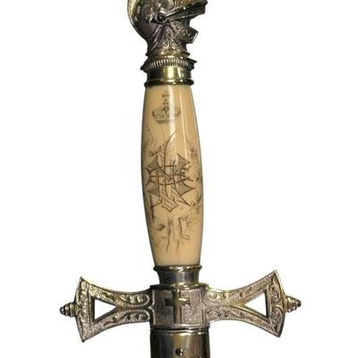 Lot 1 of 2 american masonic knights templar sword late 1800s