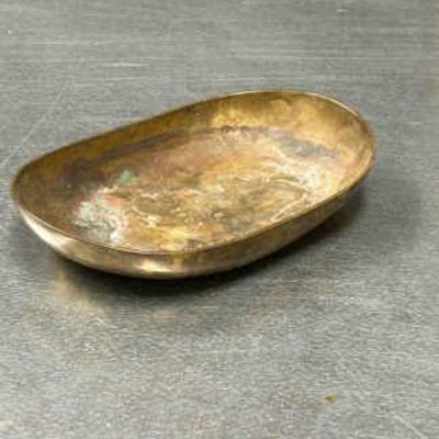Antique brass oval dishtray elg 1901