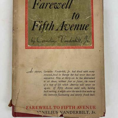 Autographed cornelius vanderbilt jr farewell to fifth avenue 1935