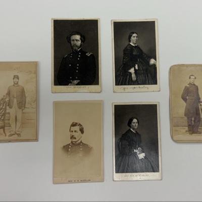 Carte de visite cdv civil war gen fremont gen mccellan (sic) mcclellan