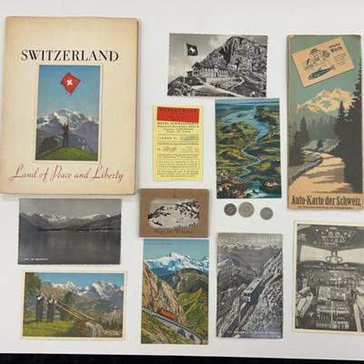 Switzerland mid 20th century travel ephemera
