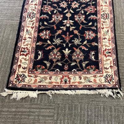 Long wool hand knotted oriental runner rug