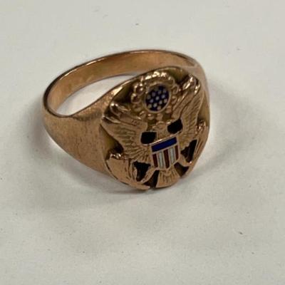 10k gold us army military size 4 ring