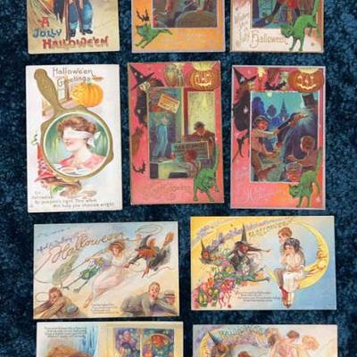 Antique halloween postcards