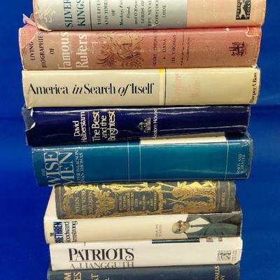 Vintage to retro print books on historical leaders