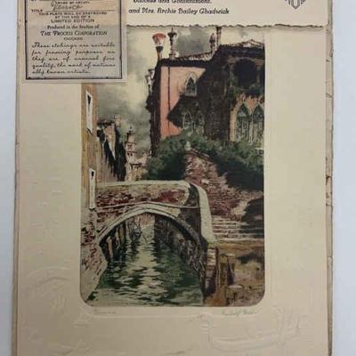 Rudolph voit venice lithograph etching signed