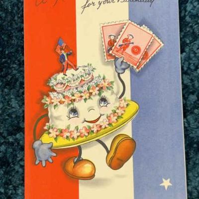 Wwii war stamps birthday card