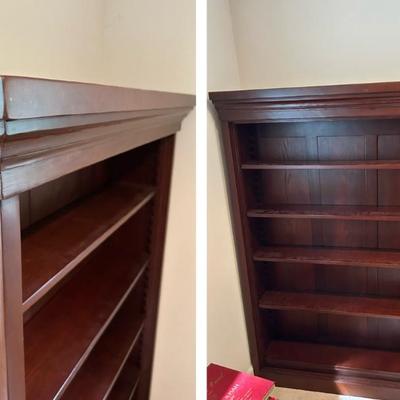 Pair of solid wood antique bookshelves