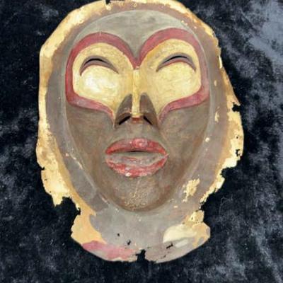 Antique african mask molded paper