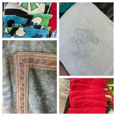 1902 mongrammed table linens hankies and mcm linens