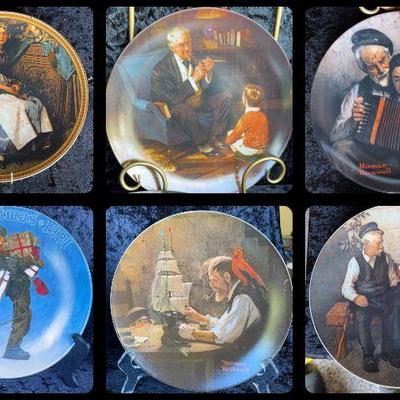 6-Piece Set Of Norman Rockwell Plates + Joseph Csatari Plate