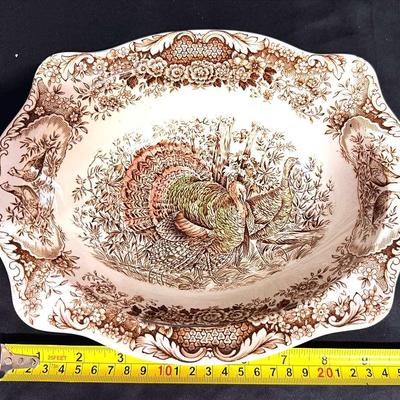 1950-1970s Era Johnson Brothers "Wild Turkeys " Serving Dish, Part of the Windsor Collection 