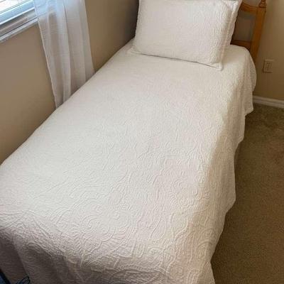 Twin Bed - Headboard, Frame, Boxspring And Mattress  