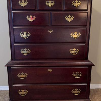 Kincaid Solid Cherrywood Tall Boy 9 Drawer Dresser