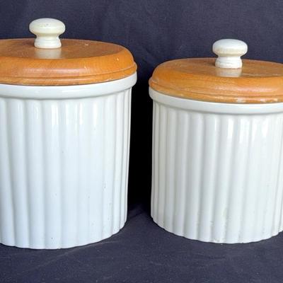 Preferred Stock Vintage Canister Set & Hungarian Style Glazed Pitcher