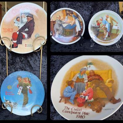 5 Vintage Norman Rockwell Plates With Certificate Of Authenticity And Original Box