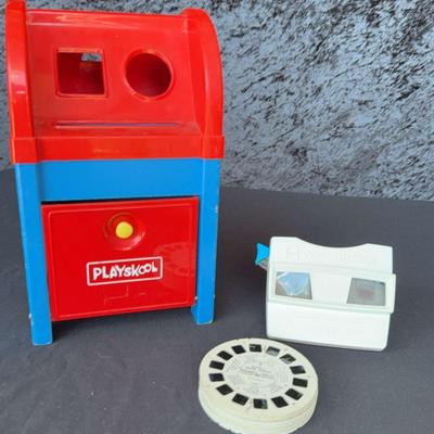 Playskool Postal Station W/wooden Blocks & 1974 View-Master