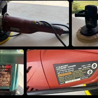 7” Variable Speed Polisher/sander & 8” B&D Random Orbit Polisher