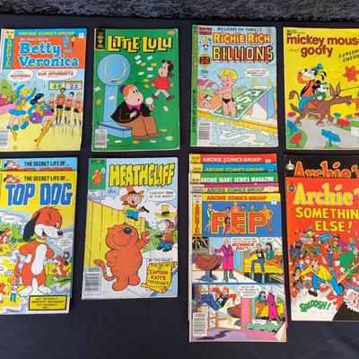 Vintage Comics, Archie, Mickey Mouse And Goofy, Heathcliff, Little Lulu, Top Dog