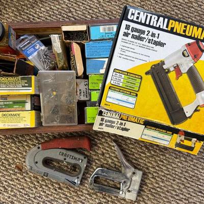 Group Of Nailers/Staplers And Assorted Fasteners  