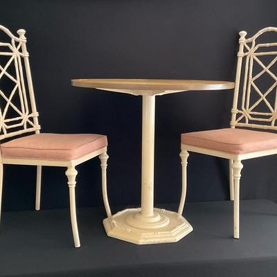 Metal Faux Bamboo Bistro Set