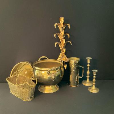 Brass Candlesticks, Planters & More