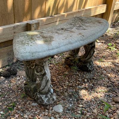Stone Garden Bench & Stone Turtle
