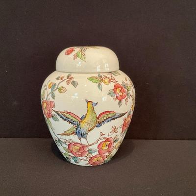 Crown Devon S Fielding Co Bird Of Paradise Lidded Vase/ginger Jar