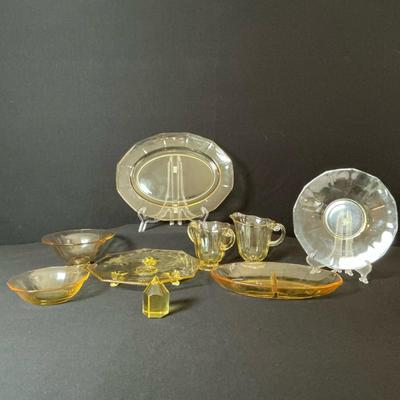 Pale Yellow Depression Assorted Glassware