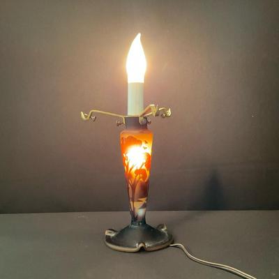 Emile Galle Style Reproduction Glass Lamp Base