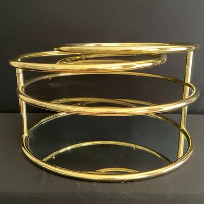 Baughman Style Three Tiered Swivel Coffee Table