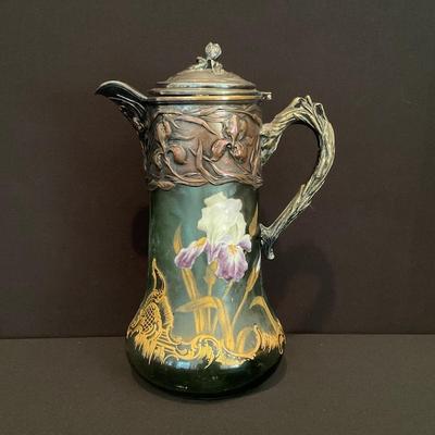 Vintage Victor Saglier Art Nouveau Glass Decanter