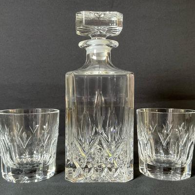 Stuart Crystal Abbey Cut Whiskey Glasses And Glass Decanter