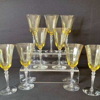 Fostoria Yellow Topaz Water Goblets