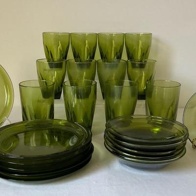 Vintage Anchor Hocking Fairfield Avocado Green Dishes II
