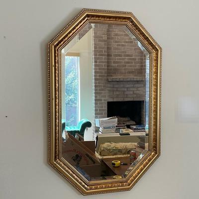 Beveled Mirror in Gold Frame