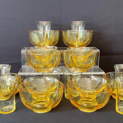 Fostoria Yellow Topaz Appetizer Chillers