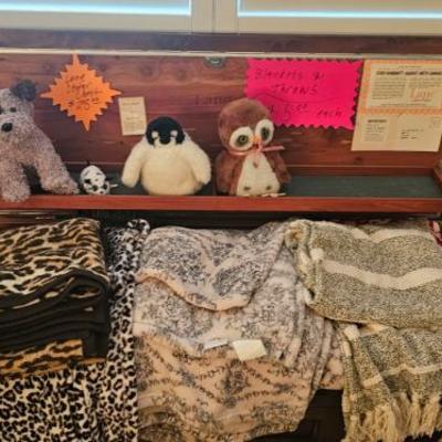 Blankets $5 each, Lane chest